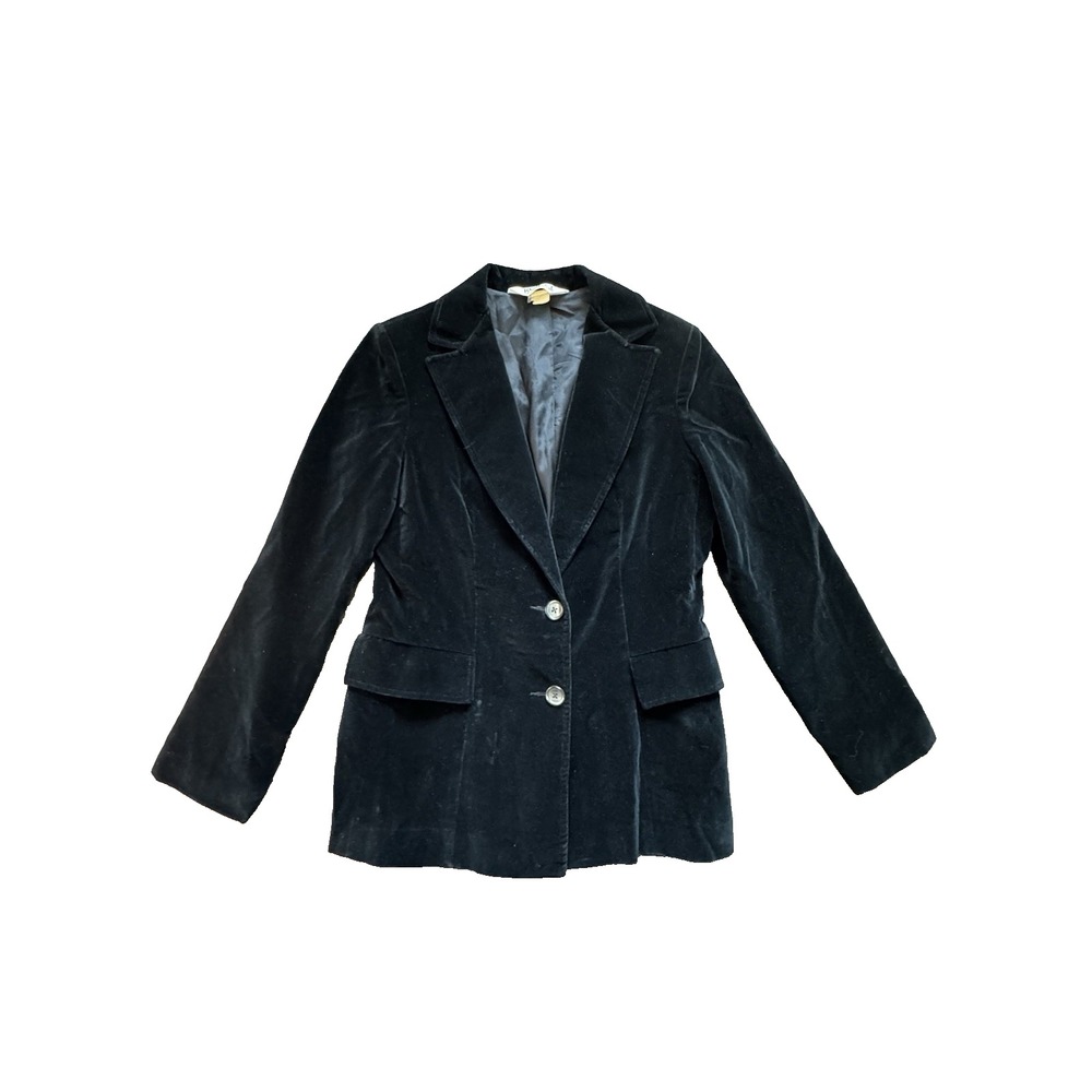 Vintage 70s Koret of California Black Velvet Blazer Size 10 Velour Goth Retro